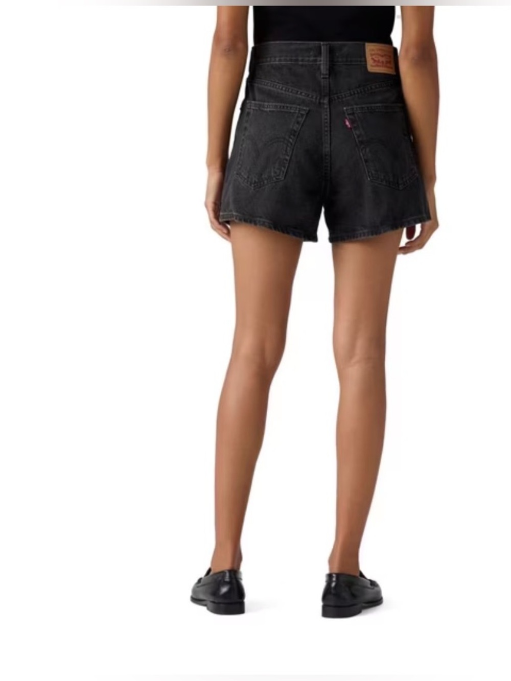 NWOT Levi’s Black High-Waist Denim Mom Shorts - Picture 2 of 7